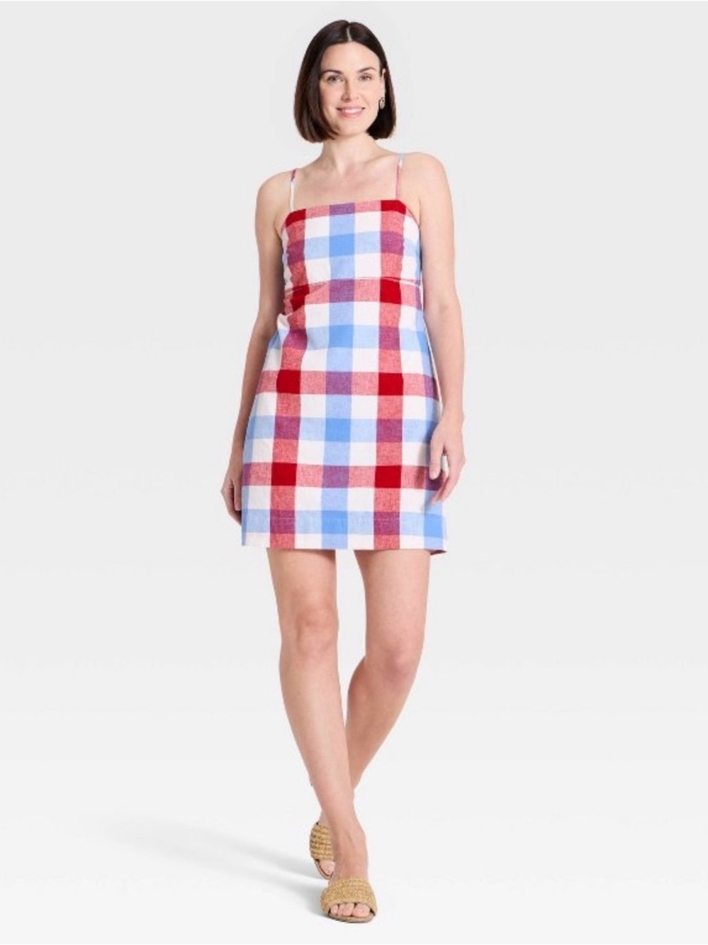 Target Red and Blue Plaid Strappy Mini Dress